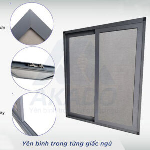 Cửa lưới chống muỗi mở lùa lưới inox